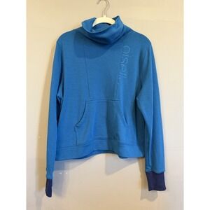 Oiselle Women's Funnel Neck Sweatshirt Athleisure Blue Small